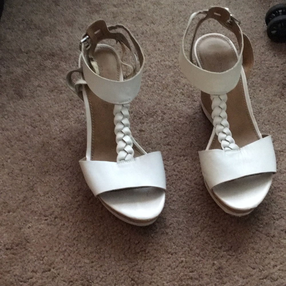 White wedge sandals